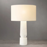 Lampe de chevet en albâtre avec abat-jour tambour, éclairage décoratif moderne de luxe pour chambre à coucher, fournisseur d'éclairage pour projets hôteliers