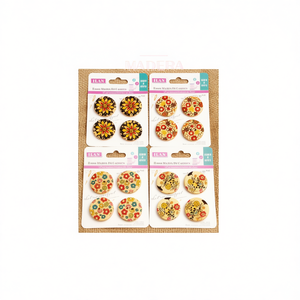 Bottone Decorativo in Legno Ilan 30mm con Design Floreale per Forniture Artigianali - Product Image 1