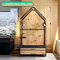 Villa de luxe mobile pour perroquet, grande cage à oiseaux, structure en bois massif, panneaux en verre, maison d'intérieur pour animaux, habitat pour furets