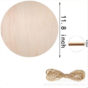 Panneau rond en bois de peuplier brut, pièce vierge pour décoration de Noël, idéal comme étiquette de porte artisanale - Product Image 2