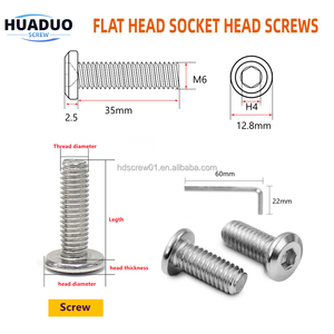 Vis de fixation à tête hexagonale plate large en nickel argenté <span class=keywords><strong>M6</strong></span> 35 mm pour meubles, chaise de bureau, emballage sous blister - Product Image 3