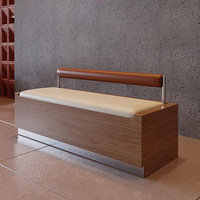 Ensemble de sièges de café commercial sur mesure en bois massif avec table ronde et banquette pour salon de thé ou restaurant