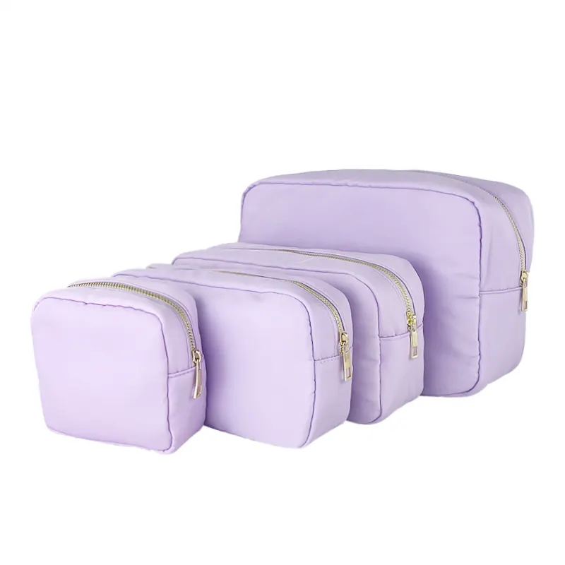 Popsbag personnalisation sac de maquillage en Nylon taille S/M/L/XL avec 26 patchs de lettres pochette cosmétique étanche pour filles femmes