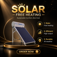 Chauffe-eau solaire à plaque plate pressurisée 120L, réservoir compact en émail, système thermosiphon pour toiture, durable, économe en énergie, usage domestique