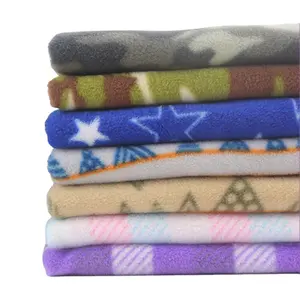 Wholesales new design customized printed knit polar fleece fabric for blanket