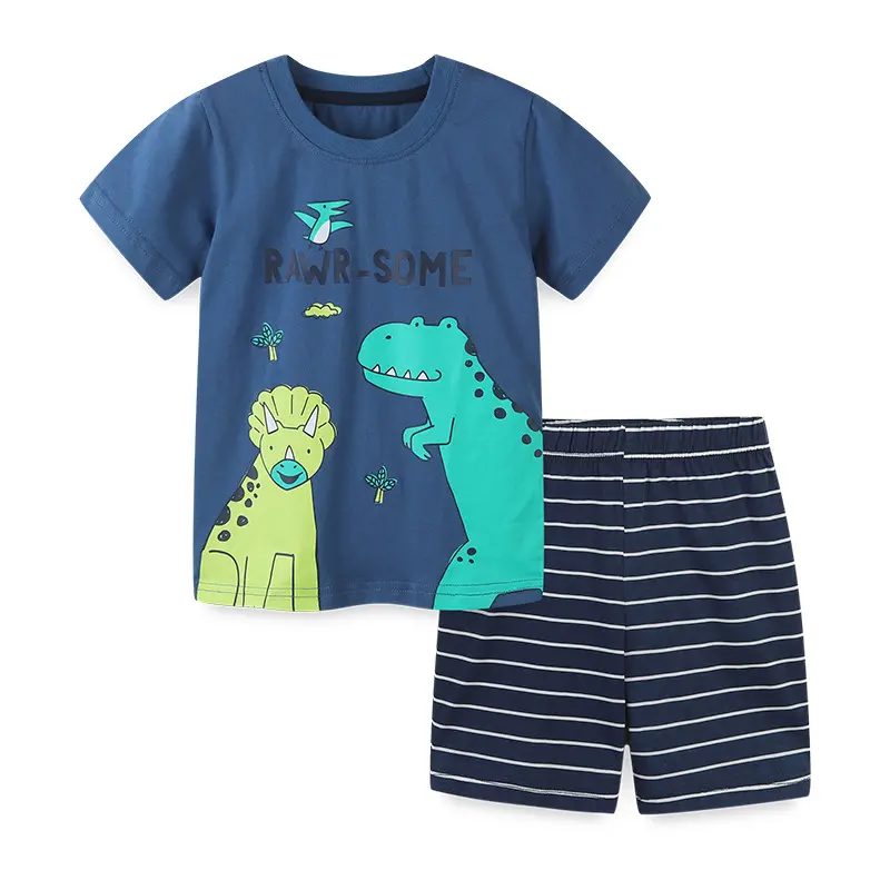 ملابس أحدث تصميم للأطفال طقم بيجامة ملابس أطفال طقم ملابس صيفي للأطفال من قطعتين