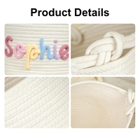 Panier à souvenirs personnalisé pour bébé, panier de rangement pour la chambre d'enfant avec nom personnalisé, fait main, tissage en corde de coton, cadeau pour une fête de naissance