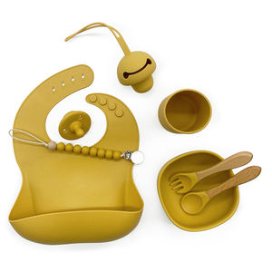 Großhandel Baby Silikon Neuankömmling Umwelt freundliche Baby Saugnapf Lätzchen und Schüssel Set mit Löffel Silikon Baby Fütterung sset - Product Image 5