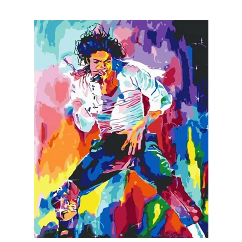 CHENISTORY — Kit de peinture à l'huile de Michael Jackson, par numéros, bricolage, pour salon, 992527