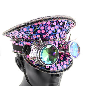 Vente chaude <span class=keywords><strong>Halloween</strong></span> Cap <span class=keywords><strong>pour</strong></span> Occasions Festives <span class=keywords><strong>Musique</strong></span> <span class=keywords><strong>Horreur</strong></span> Nuit Rio Carnaval Vénitien Sequin Fantaisie Burning Man Party Hat - Product Image 1