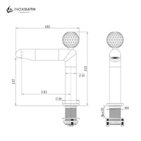 Robinet Mitigeur Monocommande de Luxe en Acier Inoxydable SUS304, Doré Brossé, pour Lavabo de Salle de Bain