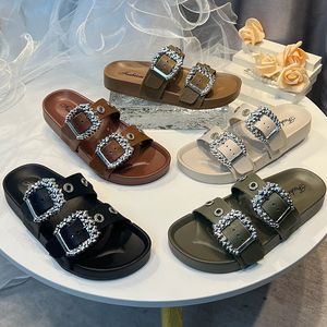 Nueva moda, bonitos zapatos de lujo, hebilla de hierro, zapatos decorativos, zapatillas de mujer, zapatillas <span class=keywords><strong>planas</strong></span> elegantes, <span class=keywords><strong>sandalias</strong></span> para mujer - Product Image 4