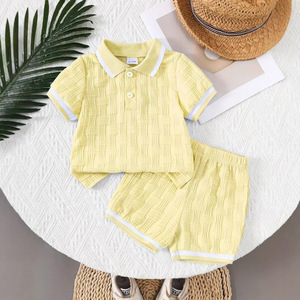 Conjunto <span class=keywords><strong>de</strong></span> Camiseta Polo <span class=keywords><strong>de</strong></span> Punto Acanalado y Pantalones Cortos para Niños y Niñas, Estilo Preppy, <span class=keywords><strong>Ropa</strong></span> Casual <span class=keywords><strong>de</strong></span> Verano <span class=keywords><strong>de</strong></span> 2 Piezas, Venta al Por Mayor - Product Image 1
