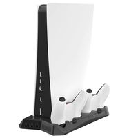 Cargador para Consola de Juegos P5, Enfriador Vertical, Ventilador de Refrigeración, Soporte de Plástico, Estación de Control Dual con 3 Puertos USB para Playstation 5 PS5