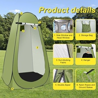 Tente de camping portable avec kit de douche extérieure, protection UV, utilisation quatre saisons, sac de douche de 5 gallons
