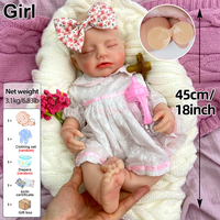 Poupée Bébé Reborn Souple en Silicone Solide de 18 Pouces, Vente en Gros, Direct Usine, Poupées Nouveau-né Réalistes et Lestées, Cadeaux avec Sucette