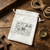 Sac en toile blanche 100% coton jetable de haute qualité avec logo personnalisé pour l'emballage de montres