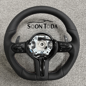 Volante Deportivo M de Cuero y Fibra de Carbono para <span class=keywords><strong>BMW</strong></span> F10/F30/F32/F35/F20/F21/F25/X5 M3/M4/M5/M6/E71-E90/<span class=keywords><strong>320i</strong></span>/530i - Product Image 1
