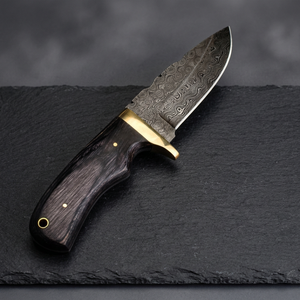 Couteau de camping artisanal haut de gamme en acier Damas de qualité industrielle, gravure personnalisée OEM, lame à pointe clip ultra-affûtée, 8 pouces, manche en bois - Product Image 3