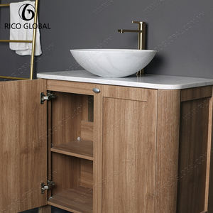 ขายส่งอ่างล้างหน้าคู่แบบโมเดิร์นทำจากเมลามีนลายหินอ่อน ขนาดสั่งทำได้ ลายเส้นหินธรรมชาติ สำหรับโครงการปรับปรุงโรงแรม - Product Image 3