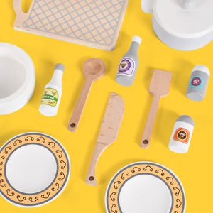 Jouet éducatif <span class=keywords><strong>en</strong></span> bois YOUBEIER <span class=keywords><strong>pour</strong></span> enfants, cuisine d'imitation, ensemble de cuisine <span class=keywords><strong>pour</strong></span> garçons et filles, réfrigérateur, cuisinière, multicolores, à partir de 3 ans - Product Image 2