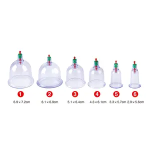 공장 직접 단일 Hijama Cupping 컵 #1 #2 #3 #4 #5 #6 치료 진공 흡입 마사지 컵 Cupping 장치