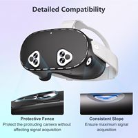 Ensemble 7 en 1 compatible avec les accessoires Meta/Oculus Quest 3s, housse en silicone VR, masque en silicone, poignée de manette, housse de protection
