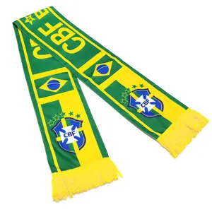 Logo personalizzato Coppa del mondo di calcio squadra di calcio club sciarpa doppia lato natale sciarpa souvenir in maglia sciarpa jacquard