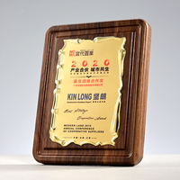 Plaque de plaques en bois Prix personnalisable en alliage d'aluminium impression par transfert de chaleur Plaque en métal en bois Prix du meilleur cadeau partenaire