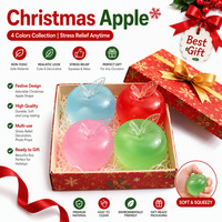 Jouet Squishy Pomme Transparente en Gelée, Texture Cristalline, Balle à Presser Souple en TPR 200g, Décoration de Bureau, Cadeau pour la Maison et le Bureau, 4 Couleurs