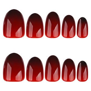 Logo personnalisé en gros sur les <span class=keywords><strong>ongles</strong></span> court rond dégradé rouge noir <span class=keywords><strong>ongles</strong></span> conseils manucure outil presse sur les <span class=keywords><strong>ongles</strong></span> pour salon - Product Image 2