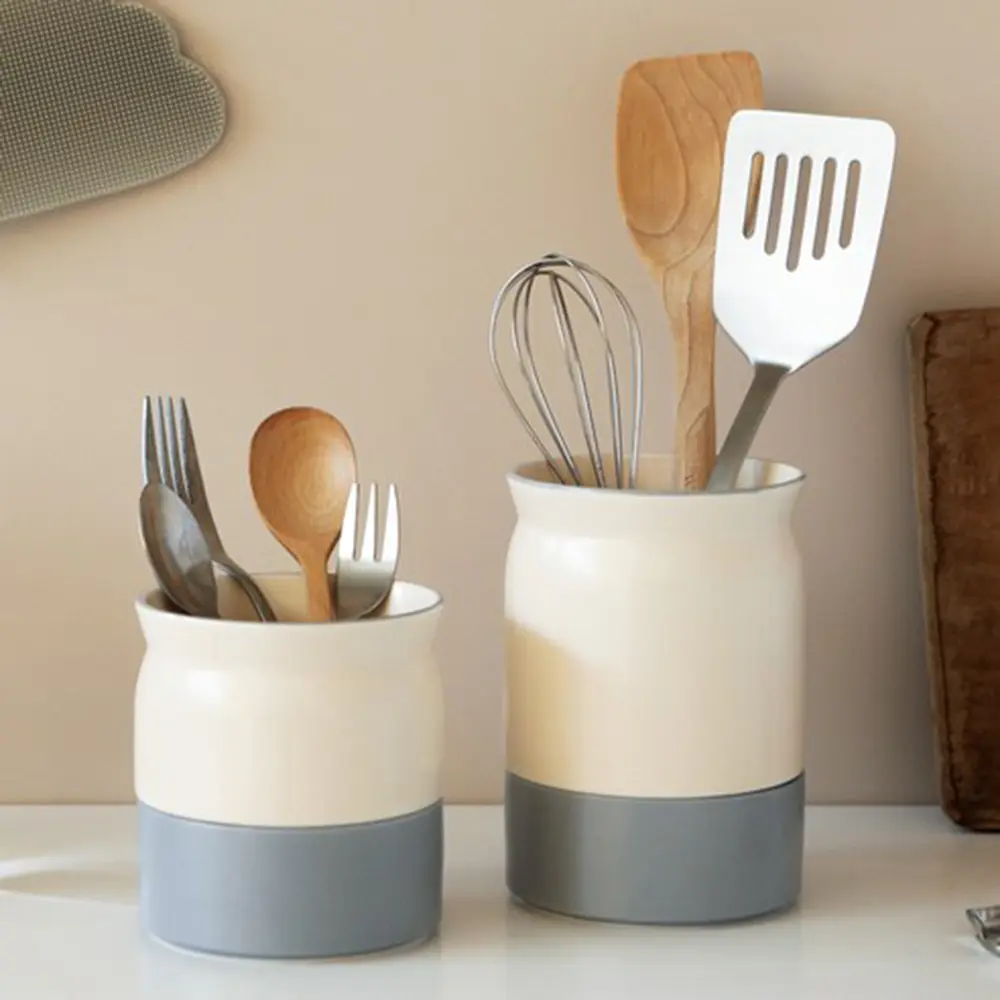 Hot Sale Custom Modern Style Ceramic Base Drain Kitchenware Utensil Holder