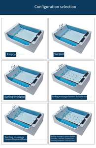 Freistehende Acryl-Badewanne in Fächerform mit Doppelschürze, Übergröße, erotischem Massage-Design und Ablaufgarnitur, für den Hotelgebrauch im Außenhandel - Product Image 4