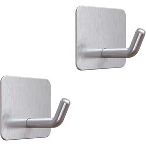 304 Stainless Steel Heavy-Duty Waterproof Adhesive <b>Hook</b> Self-Hanging Wall <b>Hooks</b> Storage Holder Stick Foldable Detachable <b>Towel</b> - Product Image 1