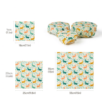 Ensemble de 3 enveloppes réutilisables écologiques en cire d'abeille et coton biologique, tailles S, M et L