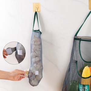 Penyimpanan gantung yang dapat digunakan kembali tas jaring sayuran keranjang buah dinding dapat dicuci untuk pengatur jahe bawang dapur kentang - Product Image 4
