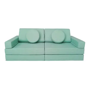 Nieuwe Stijl Kinder Sofa Stoel Indoor Speeltoestellen Baby Bed Uitklap Kids Stof Sofa Schuim Voor Kinderen