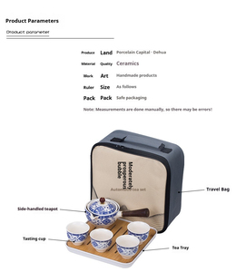 Set da Tè in Ceramica con Infusore, Teiera e Tazze in <span class=keywords><strong>Porcellana</strong></span> di Lusso per Cerimonia del Tè Tradizionale Cinese - Product Image 4