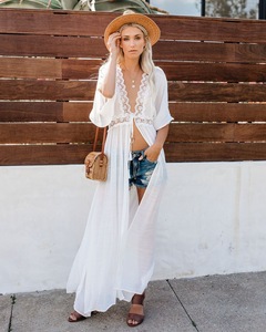 Hot Selling Boho Kimono Plain Color <strong>Wedding</strong> Dresses Sexy White Beach <strong>Cover</strong> <strong>up</strong> - Product Image 6