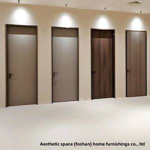 Portes de chambre en composite aluminium-<span class=keywords><strong>bois</strong></span> personnalisées par le fabricant, cadre étroit, structure en nid d'abeille en aluminium, luxe léger, minimaliste - Product Image 2