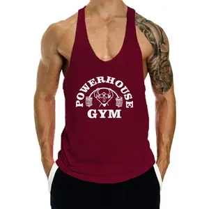 High Quality Customized 100 Cotton Mens Cotton Workout Singlet Gym Tank Top Casual Fitness Print XXL OEM Pattern Men sports top