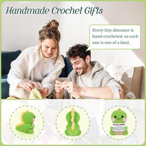 AceThrills Dinosauro Fatto a Mano all'Uncinetto, Simpatico e Divertente, Dadsaurus Ti Amo, Mini Regalo di San Valentino per Figlia, Figlio, Moglie - 2.76 - Product Image 2