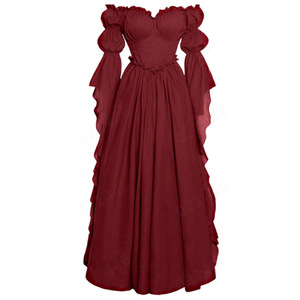 Nuevo Vestido Medieval Gótico para Mujer, Vestido <span class=keywords><strong>de</strong></span> Corte Negro y Rojo, Vestido Retro Renacentista <span class=keywords><strong>de</strong></span> <span class=keywords><strong>Palacio</strong></span>, Disfraz <span class=keywords><strong>de</strong></span> Princesa para Halloween, Carnaval, Fiesta, Cosplay - Product Image 2