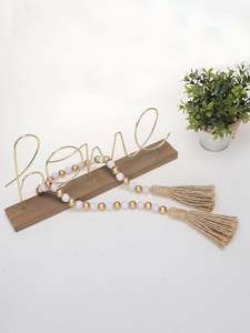 พวงมาลัยลูกปัดไม้สีขาวทองประณีต ขนาด 85 ซม. เส้นผ่านศูนย์กลาง 16 มม. ทำด้วยมือ สไตล์ฟาร์มเฮาส์ สำหรับตกแต่งแจกันคริสต์มาส ของตกแต่งบ้าน - Product Image 5