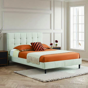 Cadre de <span class=keywords><strong>lit</strong></span> en tissu blanc capitonné de style nordique pour <span class=keywords><strong>2</strong></span> personnes, tailles Queen et King, 1,6 m – Vente en gros directe usine - Product Image 3