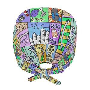 Gorro de operación Gorros Enfermera Sudor Absorbente Envoltura de cabeza Quirúrgico Anti Sucio Algodón Sala DE OPERACIONES Impresión Sombrero suave Regalo - Product Image 2