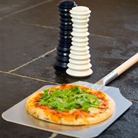 Accessoire spécial MCD Kamado de transfert de pizza en bambou, assiette de service en bois équipée d'une poignée pour barbecue