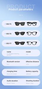 Gafas Inteligentes Deportivas V03 T5 con Protección Anti Luz Azul y Anti UV para Conducir y Oficina, Cámara de 8MP+1200P, Grabación de Video, Chat con IA, Gafas de Sol GPT - Product Image 6