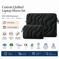 Ensemble de housses matelassées personnalisées pour ordinateur portable, étui rembourré pour ordinateur portable avec pochette d'accessoires assortie