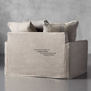 Canapé-lit simple de style nordique Wabi Sabi en <span class=keywords><strong>lin</strong></span> <span class=keywords><strong>japonais</strong></span> de couleur naturelle, amovible et lavable - Product Image 4